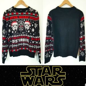 Star Wars Darth Vader Storm Troopers Merry Christmas Holiday Santa Knit Sweater